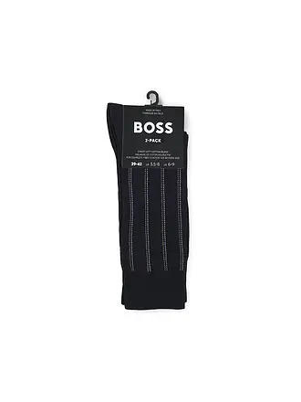 BOSS | Lot de 2 paires de chaussettes gris moyen | dunkelblau